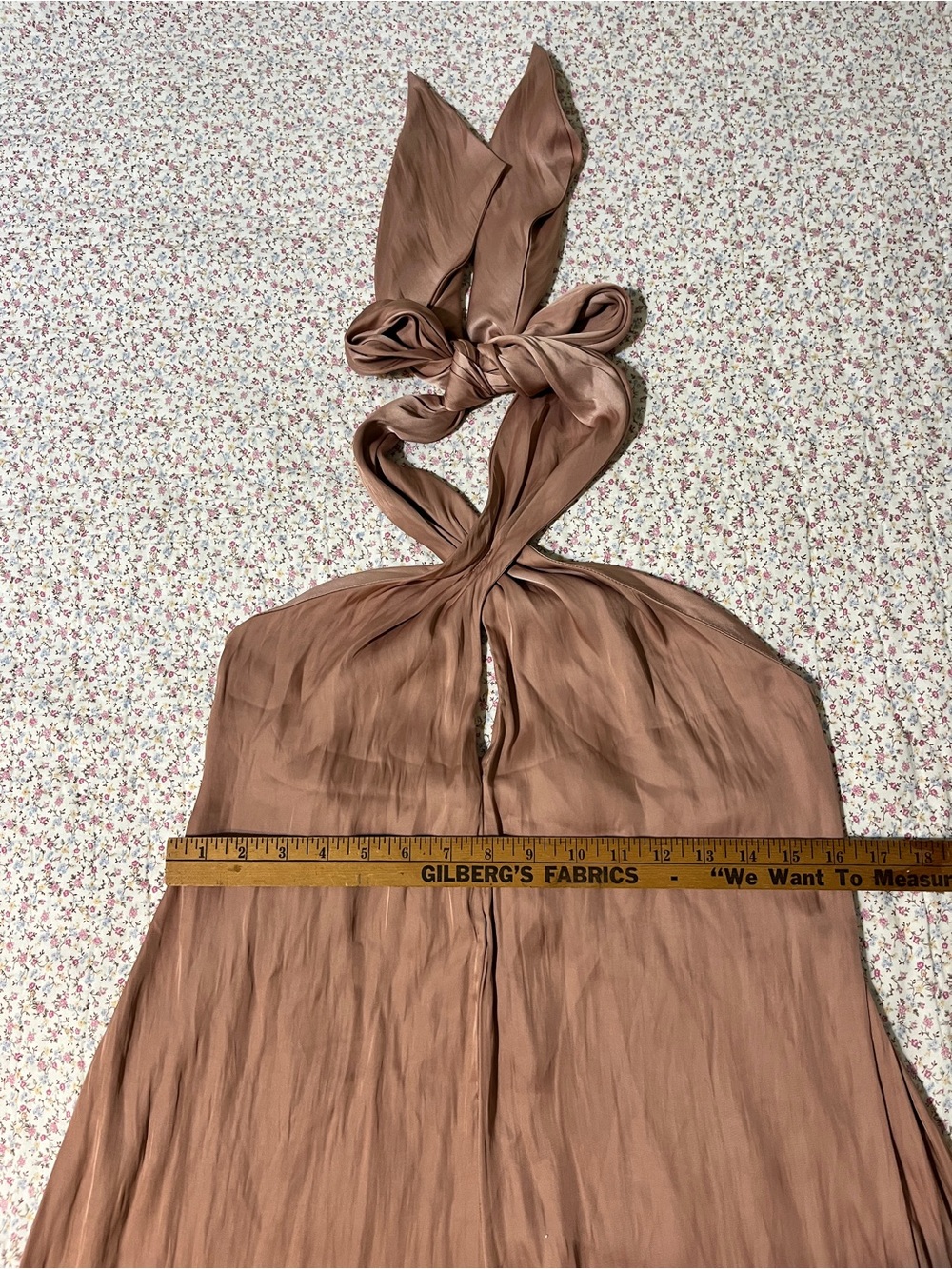 glam Wide Leg Satin Keyhole  Jumpsuit in Blush. Medium